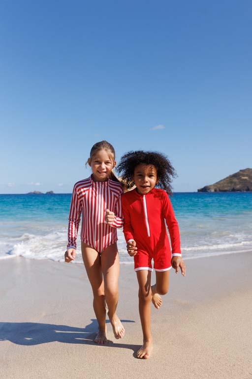 Palombaggia one piece Red/White stripe UPF 50+