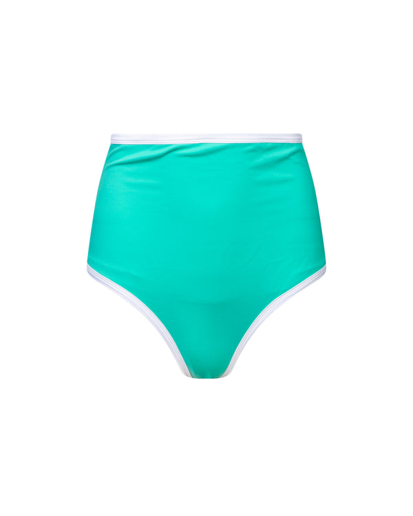 maillot taille haute anti-uv femme turquoise