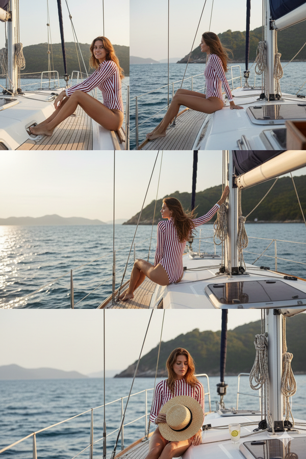 Grande Palombaggia one piece Rusty/White UPF 50+