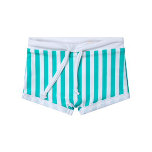 maillot de bain boxer anti-uv rayure turquoise