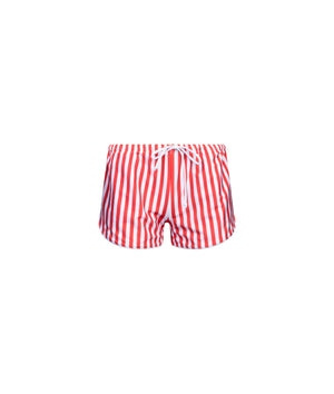 short de bains femme anti uv UPF50+ rayures rouges
