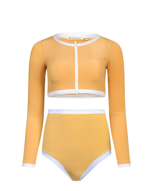 Long sleeve crop top Giulia Sand UPF 50+