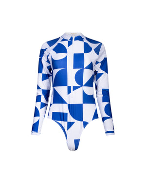 
            
                Load image into Gallery viewer, Grande Palombaggia one piece Geometric Blue  UPF 50+
            
        
