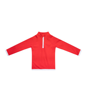 top anti uv manches longues UPF50+ rouge tissu raynuré 