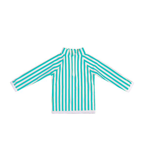Saline Rashguard Aquagreen/White UPF 50+
