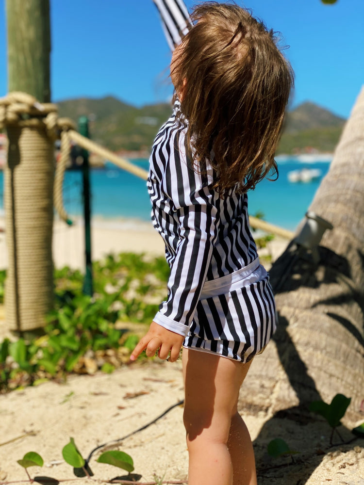 vêtements de plage anti-uv pour enfant noir et blanc