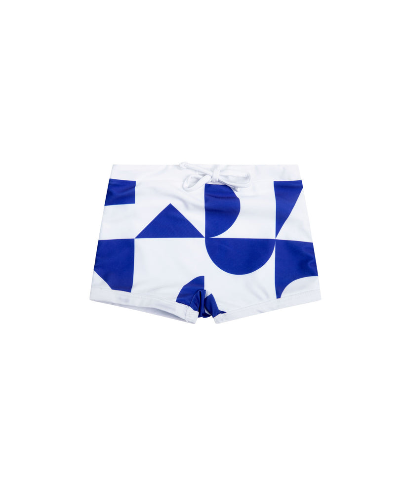 Gouverneur Boxer Blue/White geometric print UPF 50+