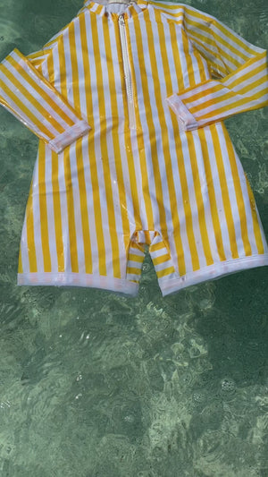 
            
                Load and play video in Gallery viewer, Combishort Graniers Yellow/White stripes UPF 50+
            
        