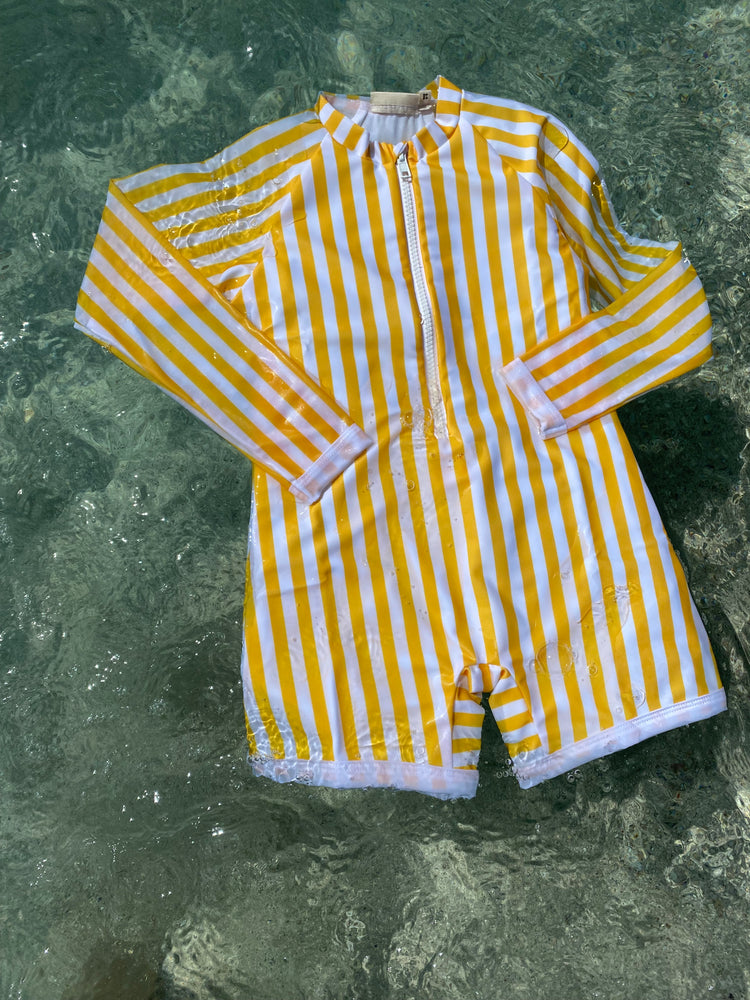 Combishort Graniers Yellow/White stripes UPF 50+